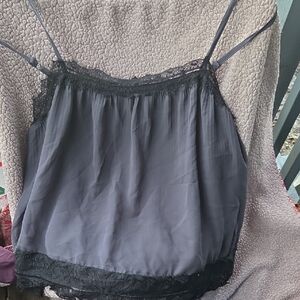Torrid Gray Camisole with Black Lace Detail